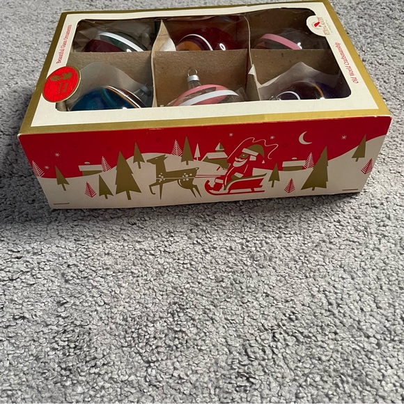 Vintage Kurt Adler Glass Striped Ornaments Hard To Find Christmas Holiday - Picture 6 of 13